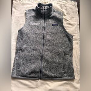 Patagonia Gray Los Gatos Vest Women L Company Logo – Soft Fleece – Very Good